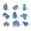 Vector isometric business city center buildings