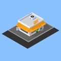 Vector isometric cafe building