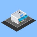 Vector isometric cafe building