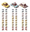 Vector isometric cars set Royalty Free Stock Photo