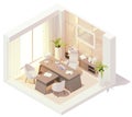 Vector isometric CEO office interior Royalty Free Stock Photo