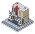 Vector isometric cinema building