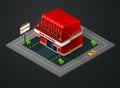 Vector isometric cinema building