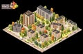 Vector isometric city residential area map