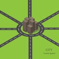 Vector isometric city ring road.