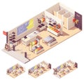 Vector isometric clothing store interior