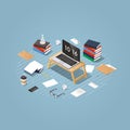 Isometric learning process illustration Royalty Free Stock Photo