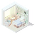 Vector isometric cozy hospital room