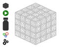 Mesh Network Isometric Cube Icon Royalty Free Stock Photo