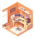 Vector isometric 3d artist workplace Royalty Free Stock Photo