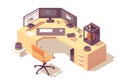 Vector isometric 3d artist workplace Royalty Free Stock Photo