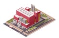 Vector isometric factory buildings icon Royalty Free Stock Photo