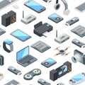 Vector isometric gadgets icons pattern or background illustration