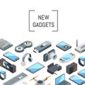 Vector isometric gadgets icons