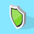 Vector isometric green shield icon
