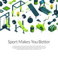 Vector isometric gym with place for text Royalty Free Stock Photo