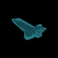 Vector Isometric Holography Space Shuttle. Royalty Free Stock Photo