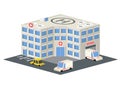 Vector isometric hospital building icon. Royalty Free Stock Photo