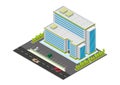 Vector isometric hotel, apartment, or skyscraper building Royalty Free Stock Photo