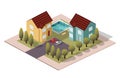 Vector Isometric House Neighbors