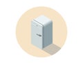 Vector isometric illustration of fridge, 3d flat refrigerator. Royalty Free Stock Photo
