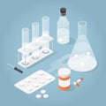 Isometric Medicine Lab Illustration Royalty Free Stock Photo