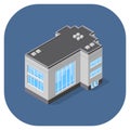 Vector isometric illustration of a modern commercial office building. Royalty Free Stock Photo