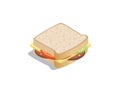 Vector isometric illustration of sandwich