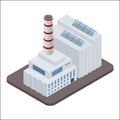 Vector isometric industrial factory buildings icon. Royalty Free Stock Photo