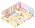 Isometric infant daycare classroom