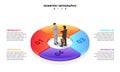 Vector isometric infographic with businessman handshake. Template for diagram, presentation and pie chart. Business Royalty Free Stock Photo