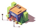 Vector isometric jeans clothes store