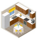 Vector isometric kitchen