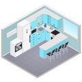 Vector isometric kitchen interior Royalty Free Stock Photo