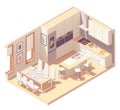 Vector isometric kitchen interior