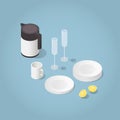 Isometric Kitchenware Illustration Royalty Free Stock Photo