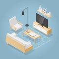 Isometric Living Room Illustration