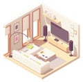 Vector isometric living room