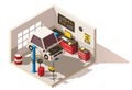 Vector isometric low poly car service center icon