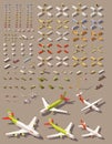 Vector isometric low poly transport set