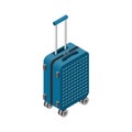 Vector isometric luggage bag. 3D suitcase. Traveller luggage , tourist summer bag illustration. Travel infographic.
