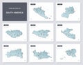 Vector isometric maps set - America continent. Royalty Free Stock Photo