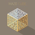 Vector Isometric Maze Cube Cage Design Concept Royalty Free Stock Photo