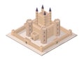 Vector isometric medieval castle