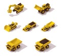 Vector isometric mining machinery set Royalty Free Stock Photo