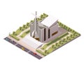 Vector isometric modern church