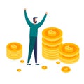 Vector isometric money icon Royalty Free Stock Photo