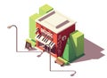 Vector isometric musical instrument store