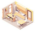 Vector isometric office break room