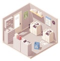 Vector isometric office copy room